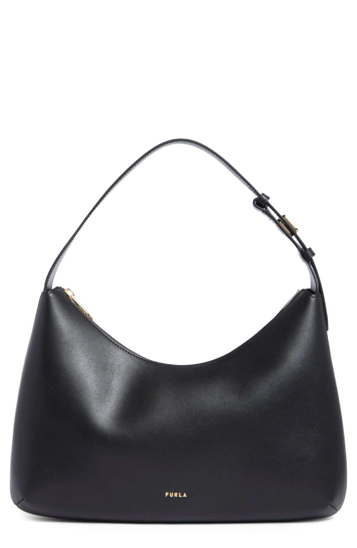 Furla Febe Leather Hobo Bag - Black