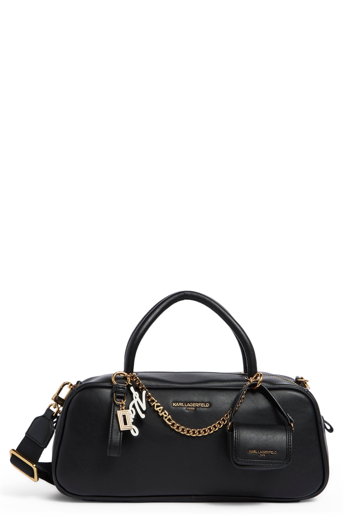 Karl Lagerfeld Zaylia Satchel Bag, Black Gold