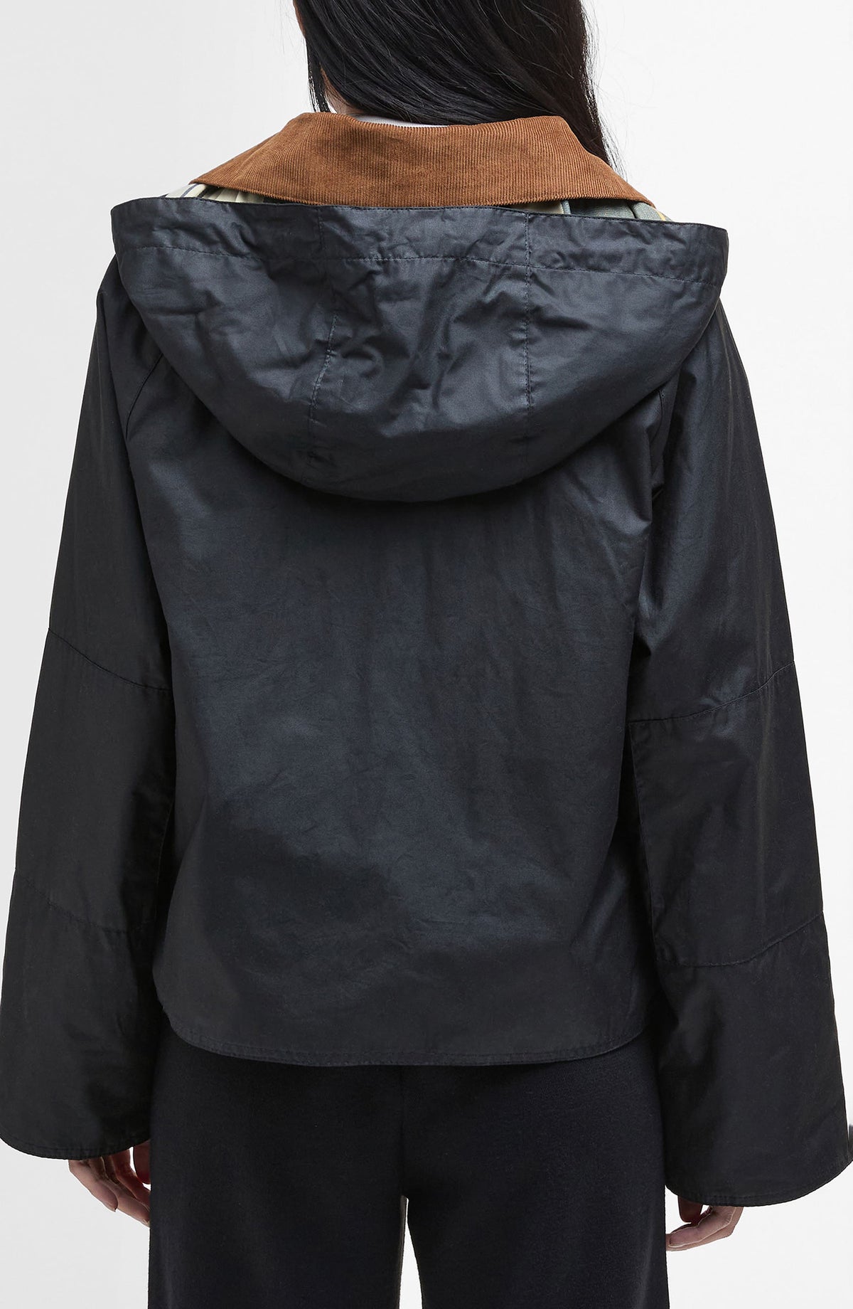 Barbour Erma Waxed Cotton Jacket Black back