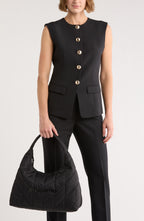 Karl Lagerfeld Voyage Quilted Nylon Hobo Bag
