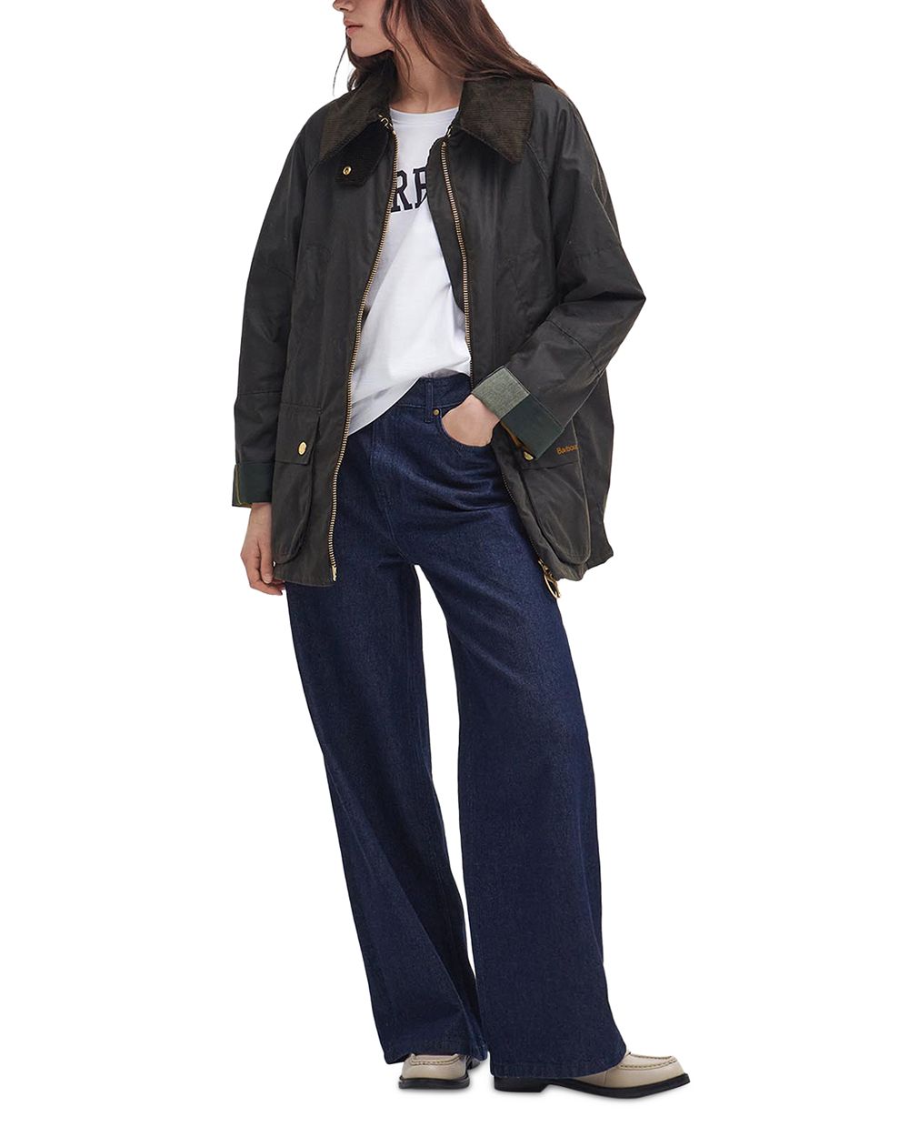 Barbour Women's Allerston Waxed Coat side