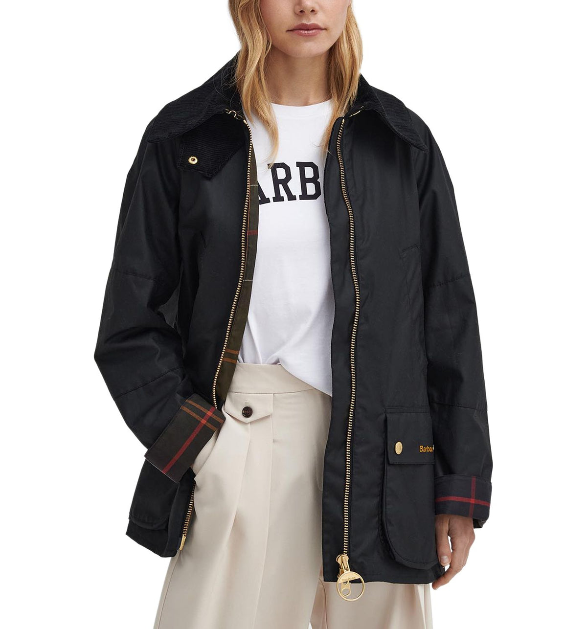 Barbour Women's Allerston Waxed Coat Black