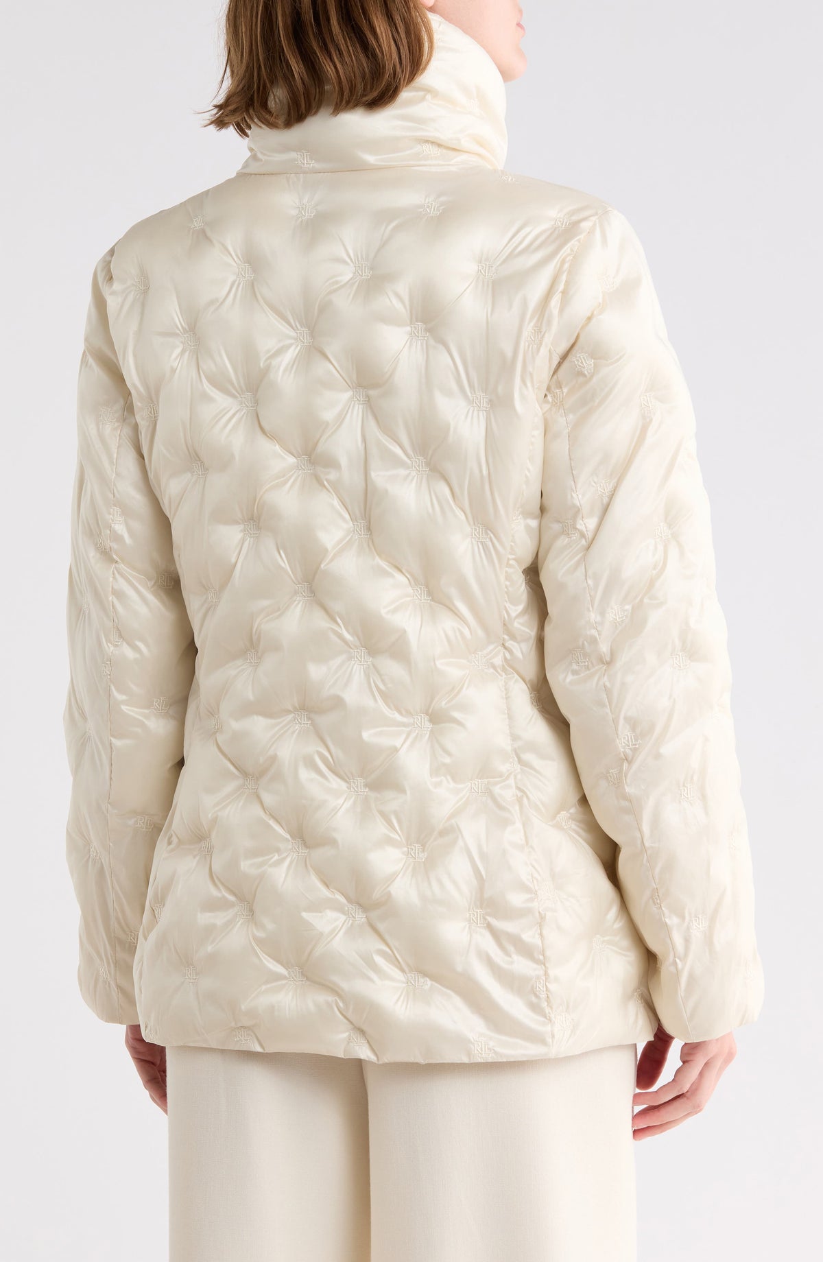 Ralph Lauren Women's Monogram Quilted Puffer Jacket - Ivory Beige