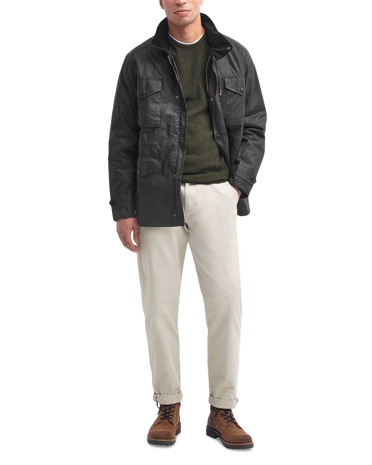 Barbour Men's Sapper Waxed Cotton Jacket Olive