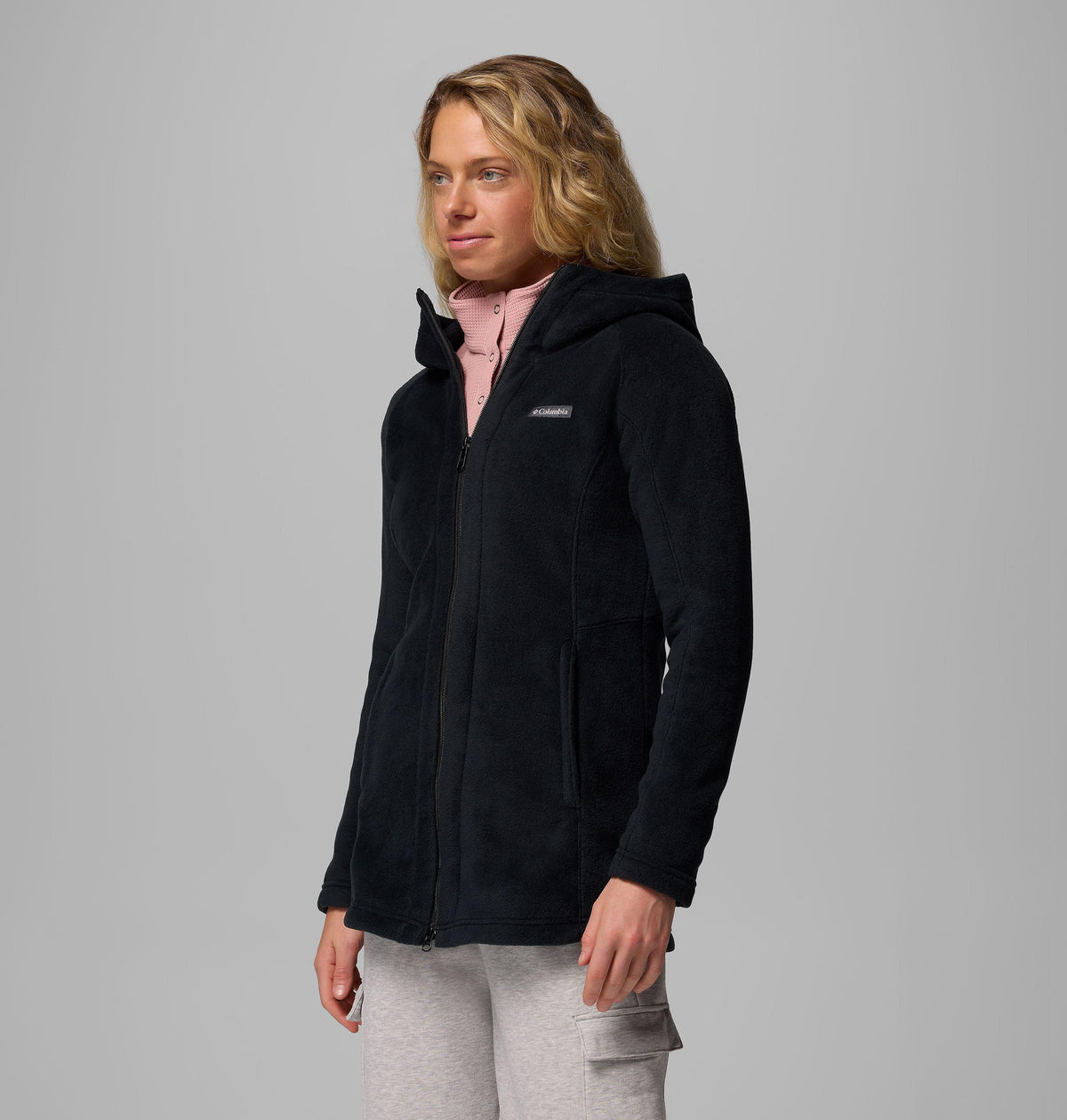 Columbia Women's Benton Springs II Long Fleece Hoodie Black detail