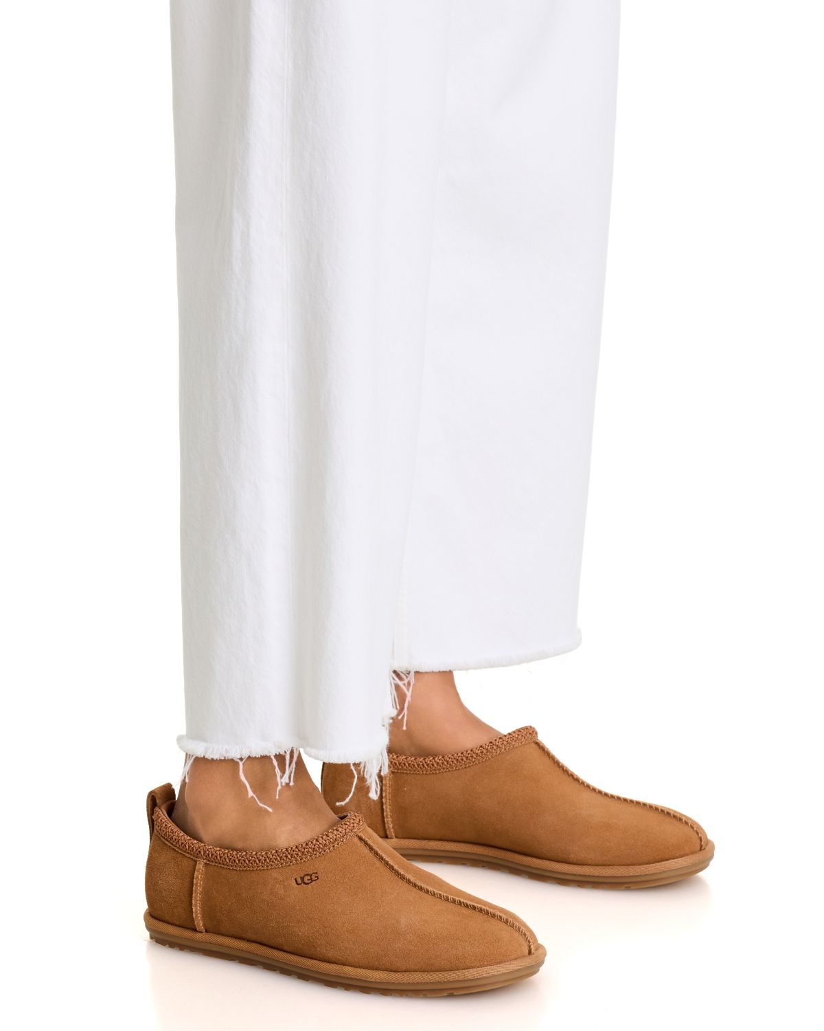 UGG Tasman Leather Deconstructed Clog Chestnut