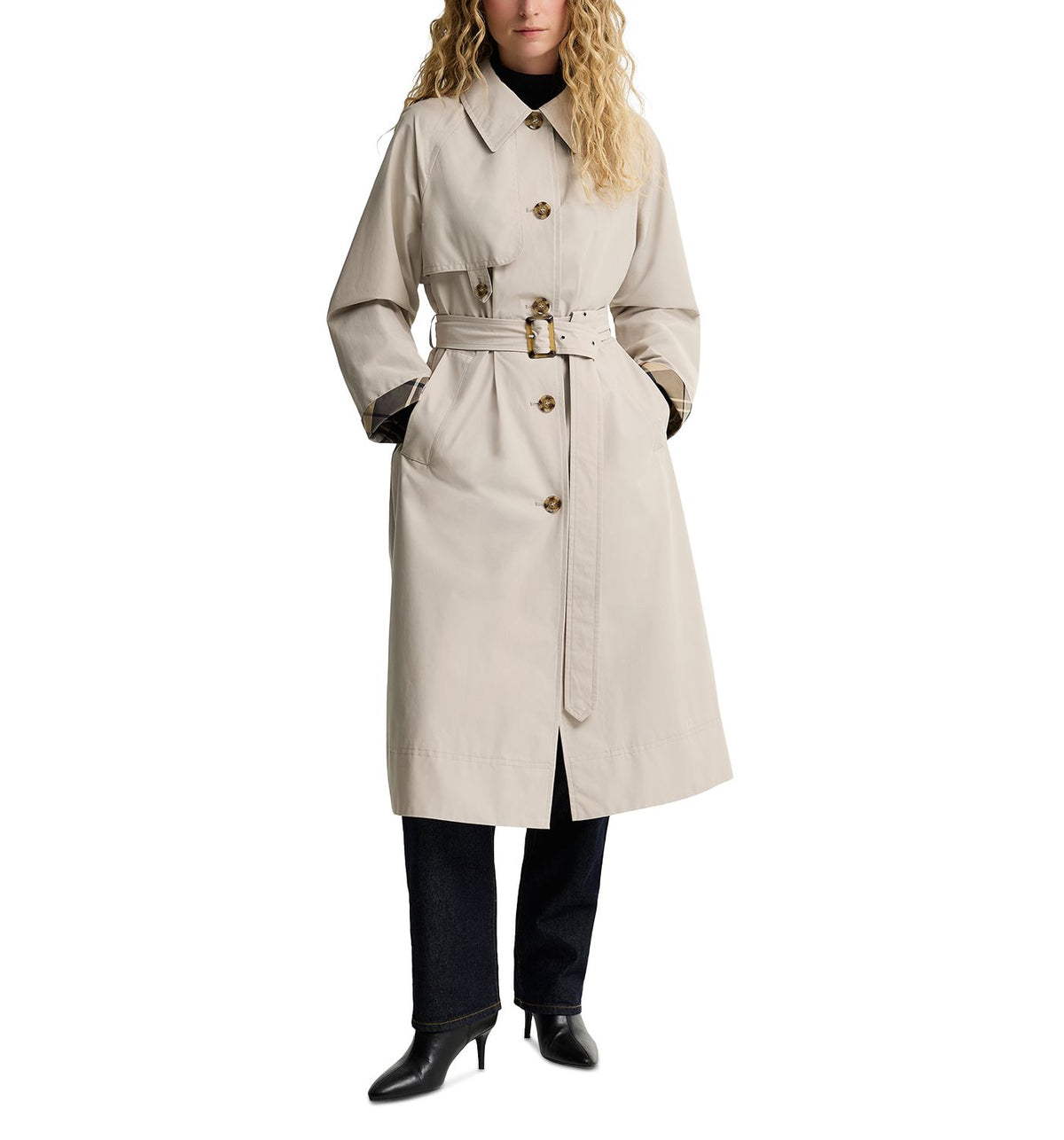 Barbour Women's Antonella Belted Raincoat Mist/Birch
