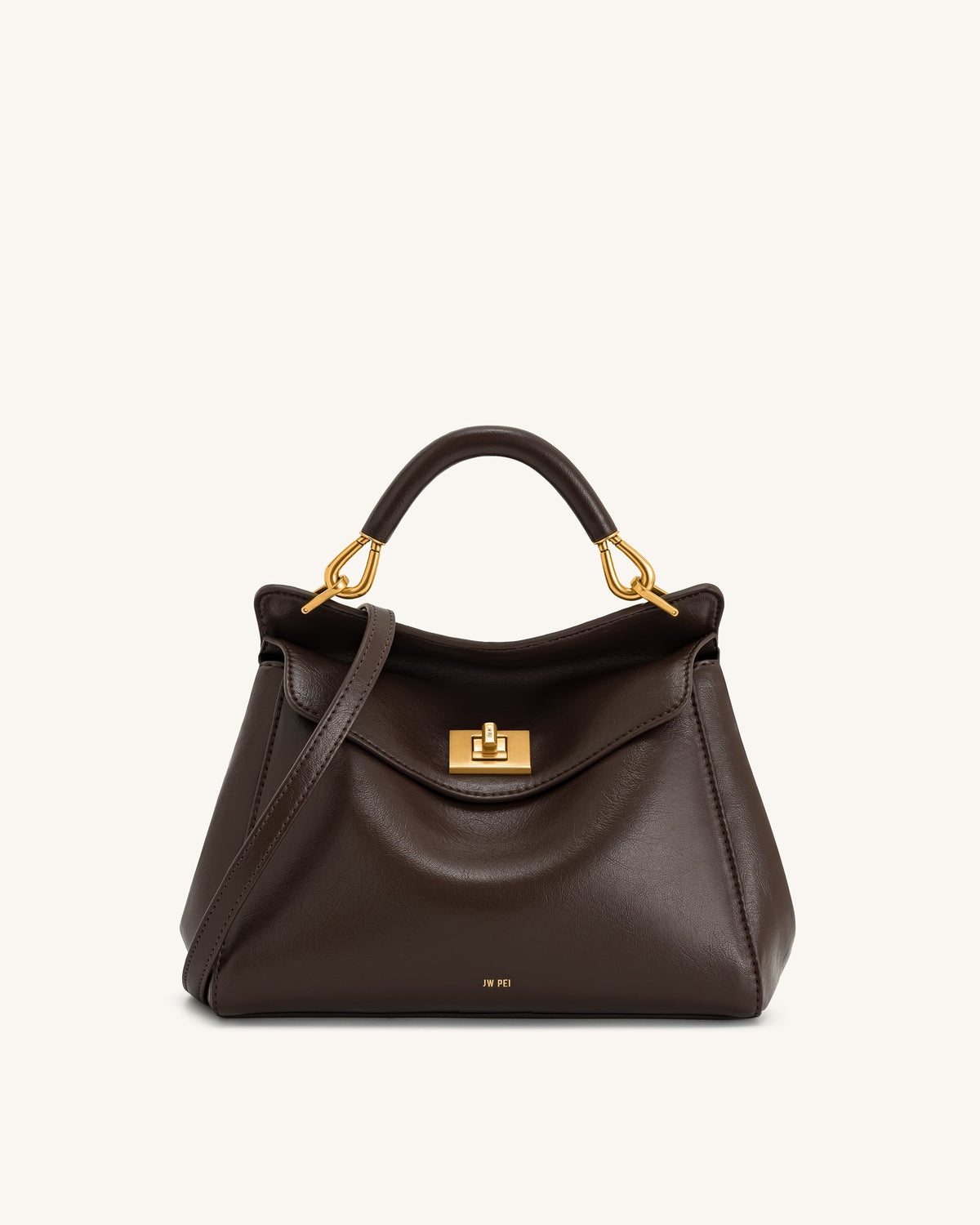 JW PEI Lucia Classic Top Handle Bag - Dark Brown