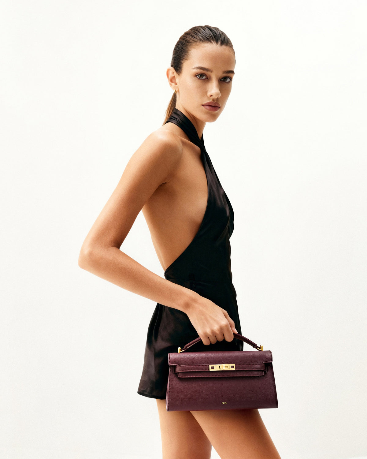 JW PEI Noor Top Handle Bag - Deep Burgundy side