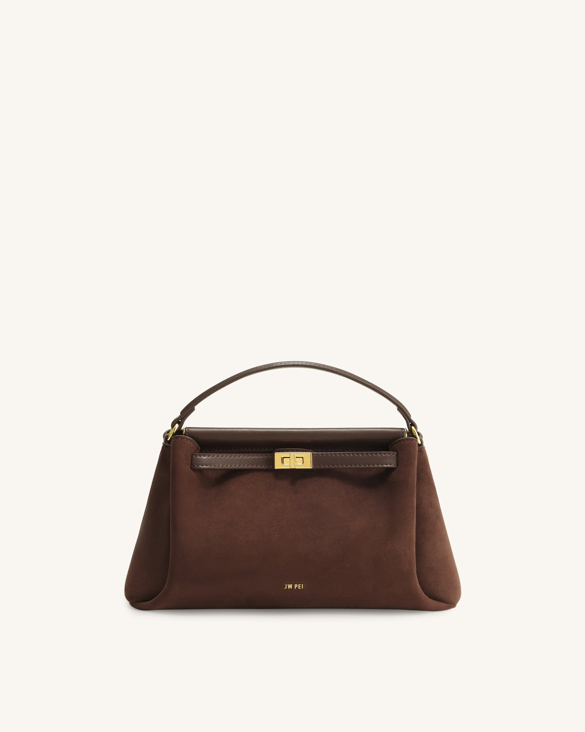 JW PEI Carmen Top Handle Bag - Faux Suede - Dark Brown