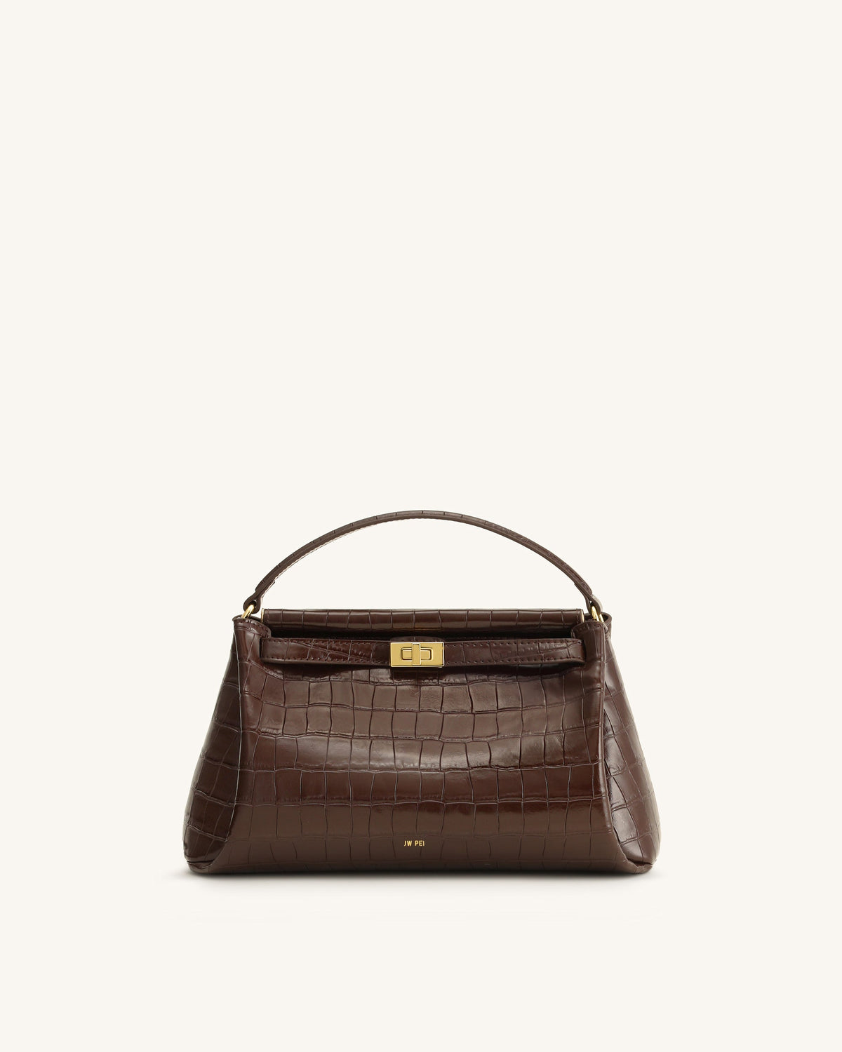 JW PEI Carmen Top Handle Bag - Dark Brown Croc