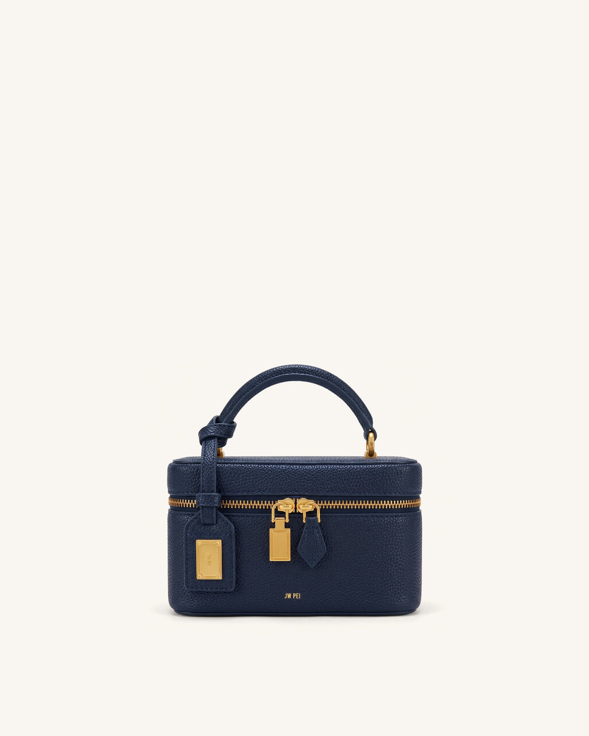 JW PEI Cleo Box Shape Top Handle Bag - Navy Blue