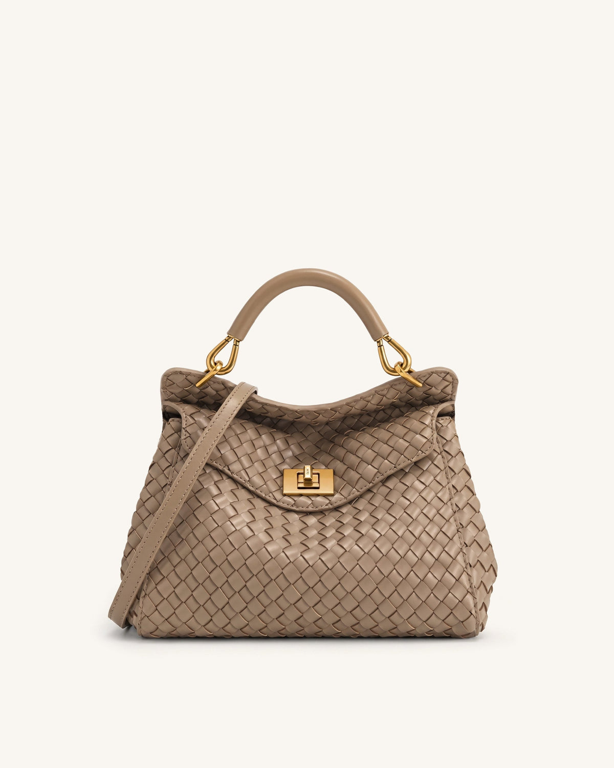 JW PEI Lucia Classic Top Handle Bag - Woven - Taupe