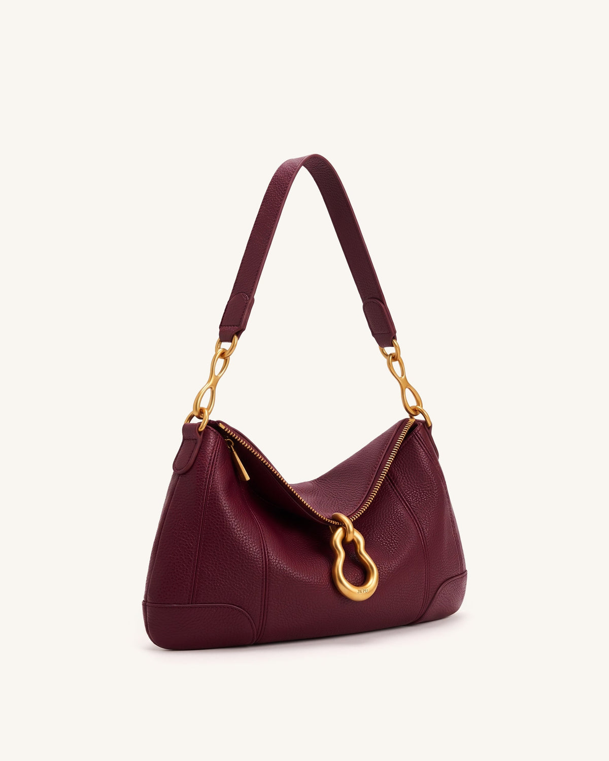 JW PEI Jayla Metal Pendant Shoulder Bag - Burgundy side