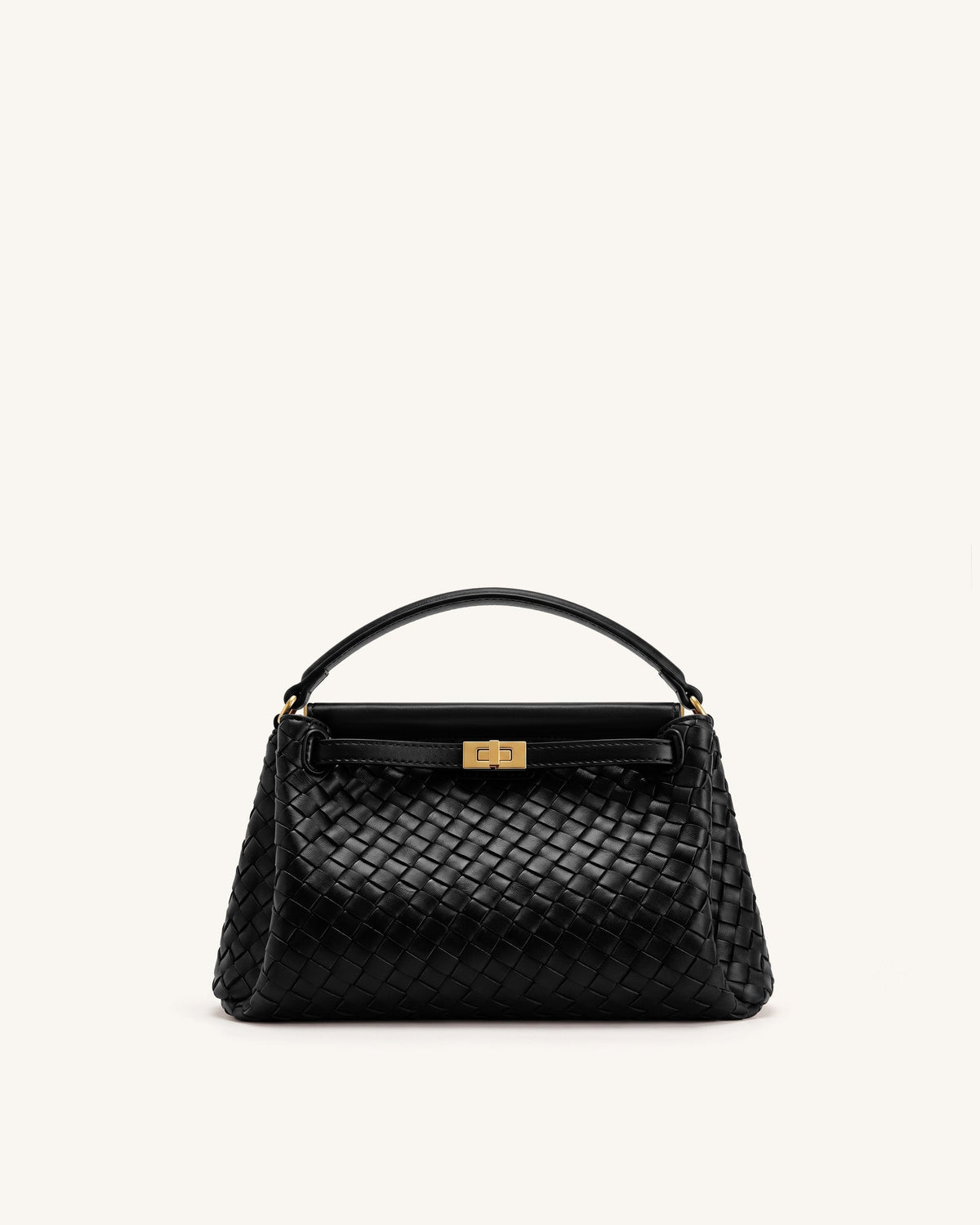 JW PEI Carmen Top Handle Bag - Woven - Charcoal Black