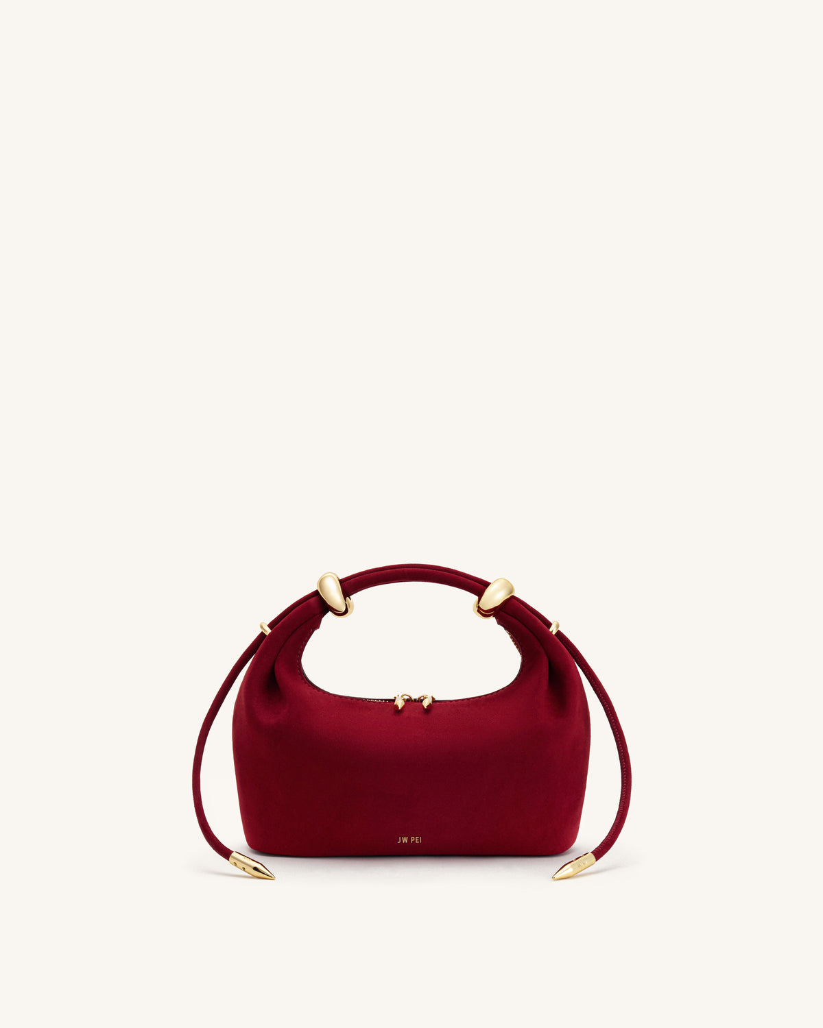 JW PEI Ellie Top Handle Bag - Faux Suede Burgundy