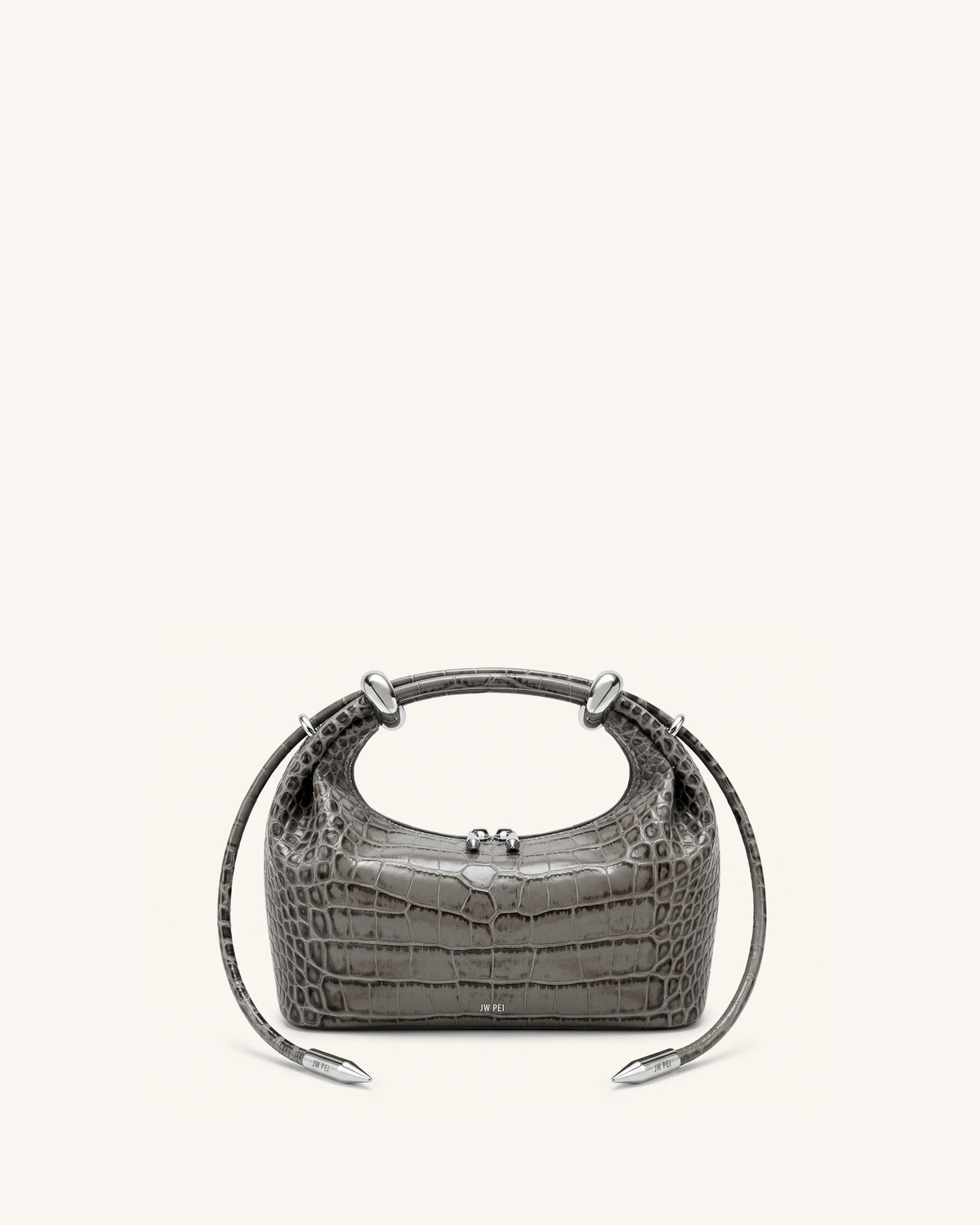 JW PEI Ellie Top Handle Bag - Medium Gray Croc