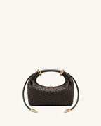 JW PEI Ellie Top Handle Bag - Woven Dark Brown