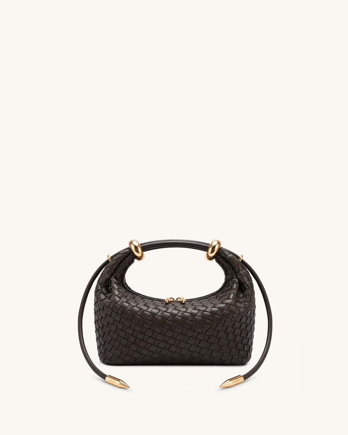 JW PEI Ellie Top Handle Bag - Woven Dark Brown