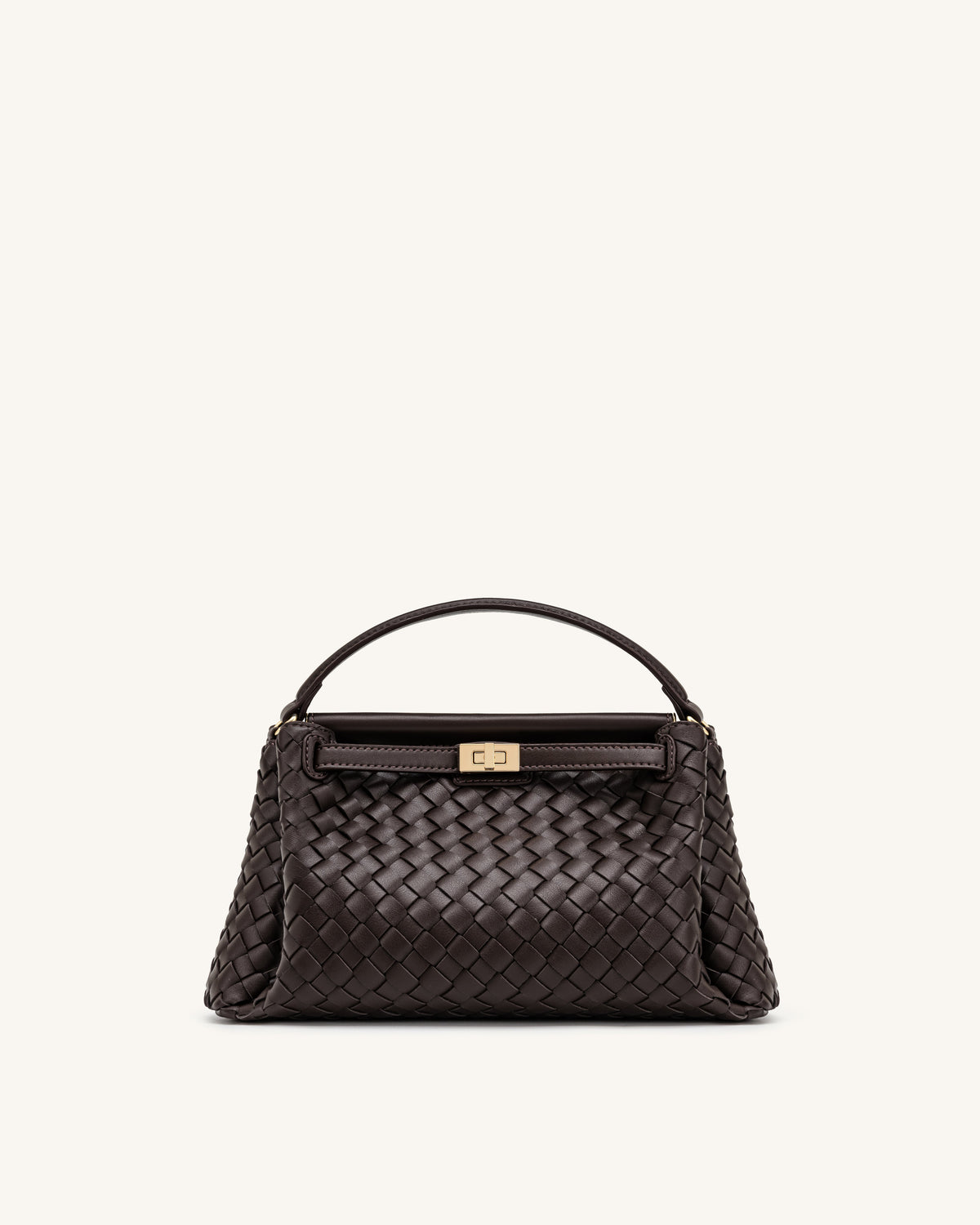 JW PEI Carmen Top Handle Bag - Woven - Dark Brown