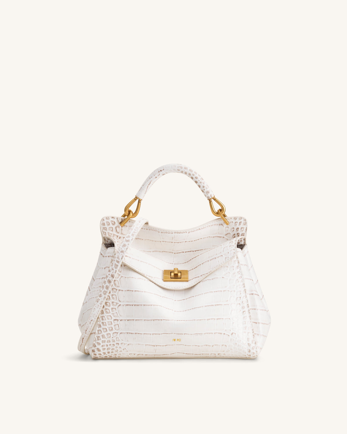 JW PEI Lucia Classic Top Handle Bag - Off White Croc