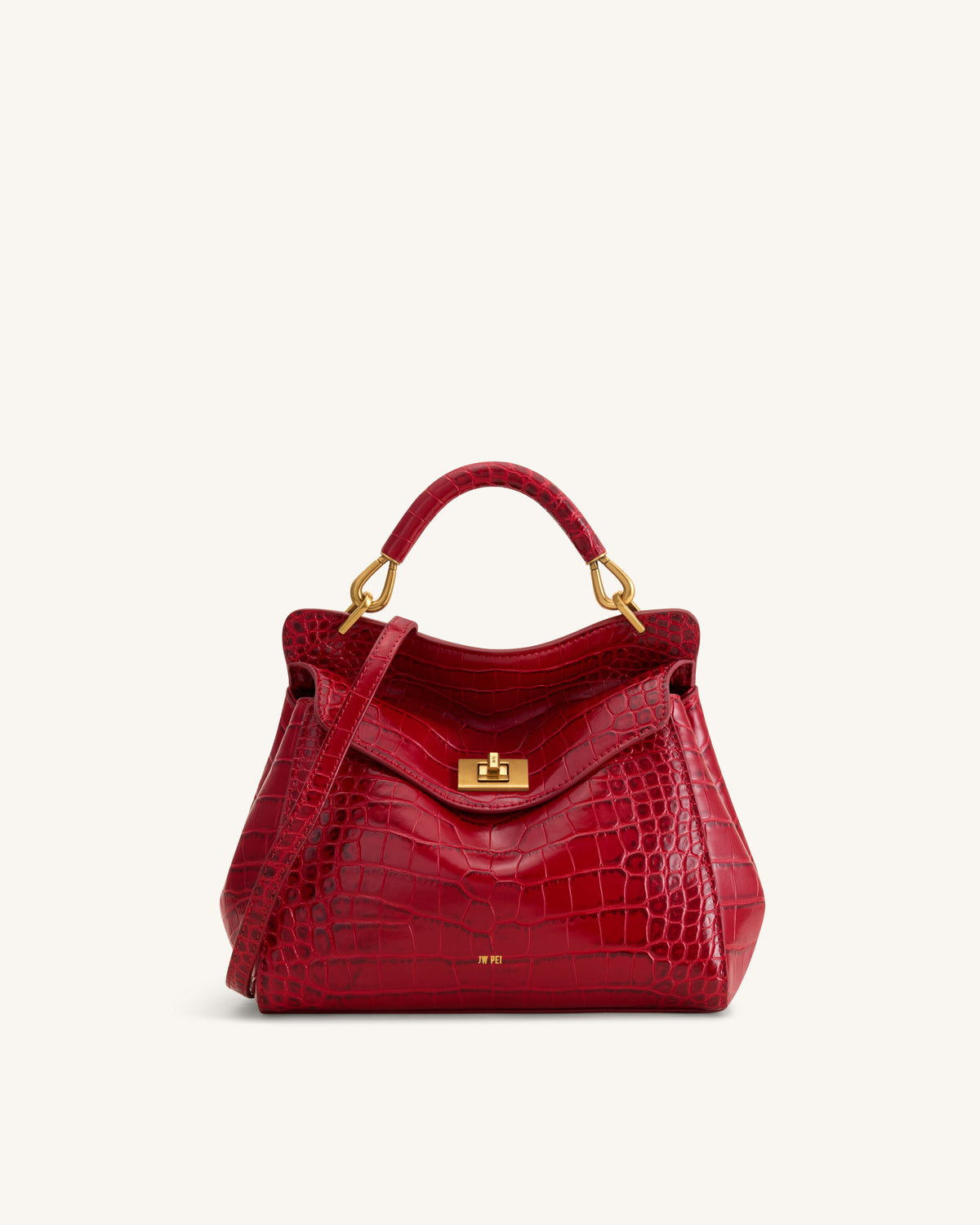 JW PEI Lucia Classic Top Handle Bag - Burgundy Croc