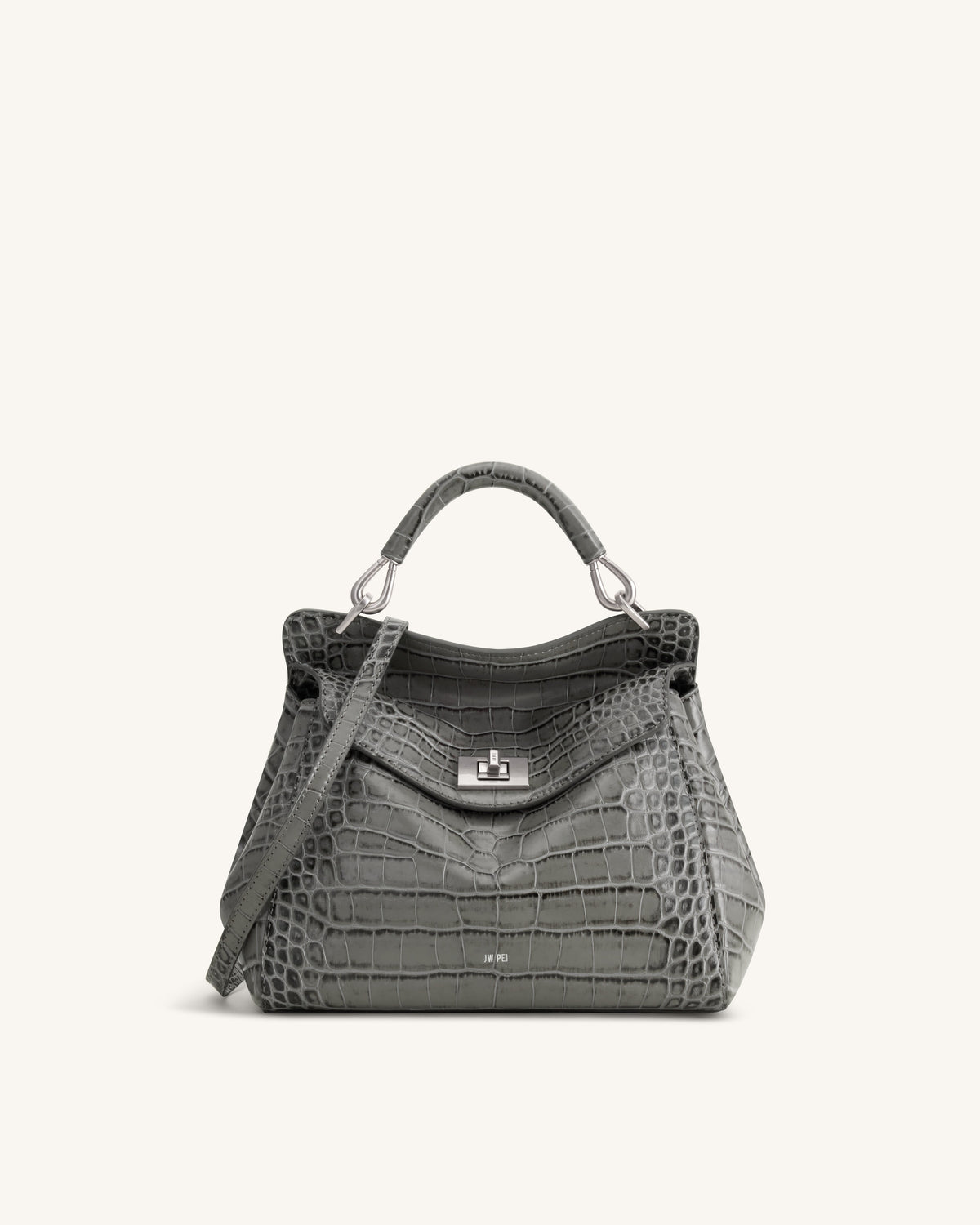 JW PEI Lucia Classic Top Handle Bag - Grey Croc