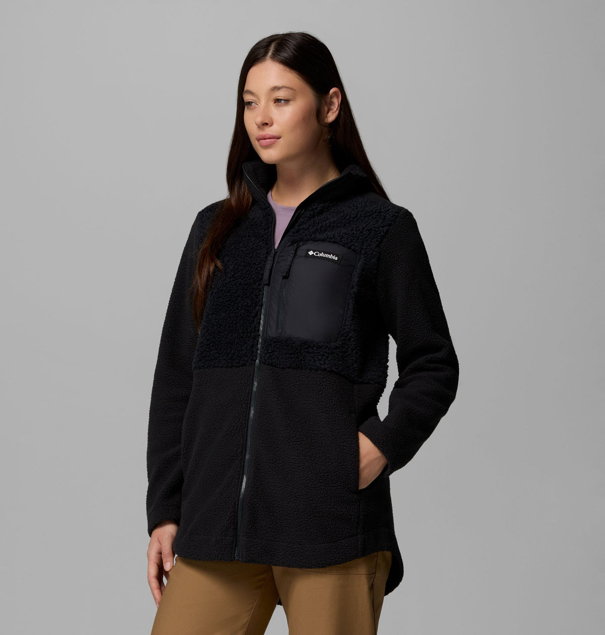 Columbia Women's Columbia Lodge Sherpa Full Zip Fleece Jacket Black detail