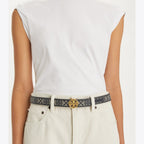 Tory Burch 1" T Monogram Miller Belt