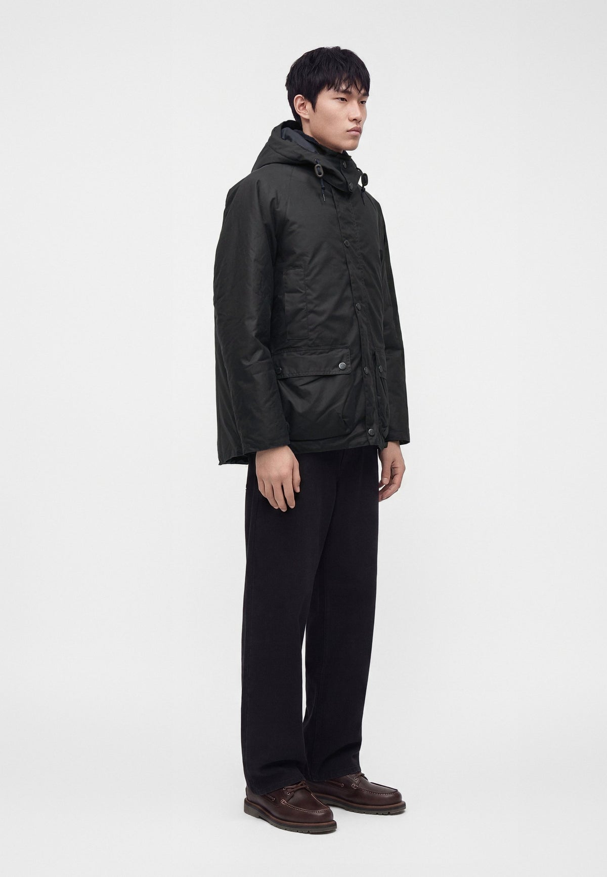 Barbour Men's Modern Beaufort Hooded Waxed Cotton Jacket – Navy