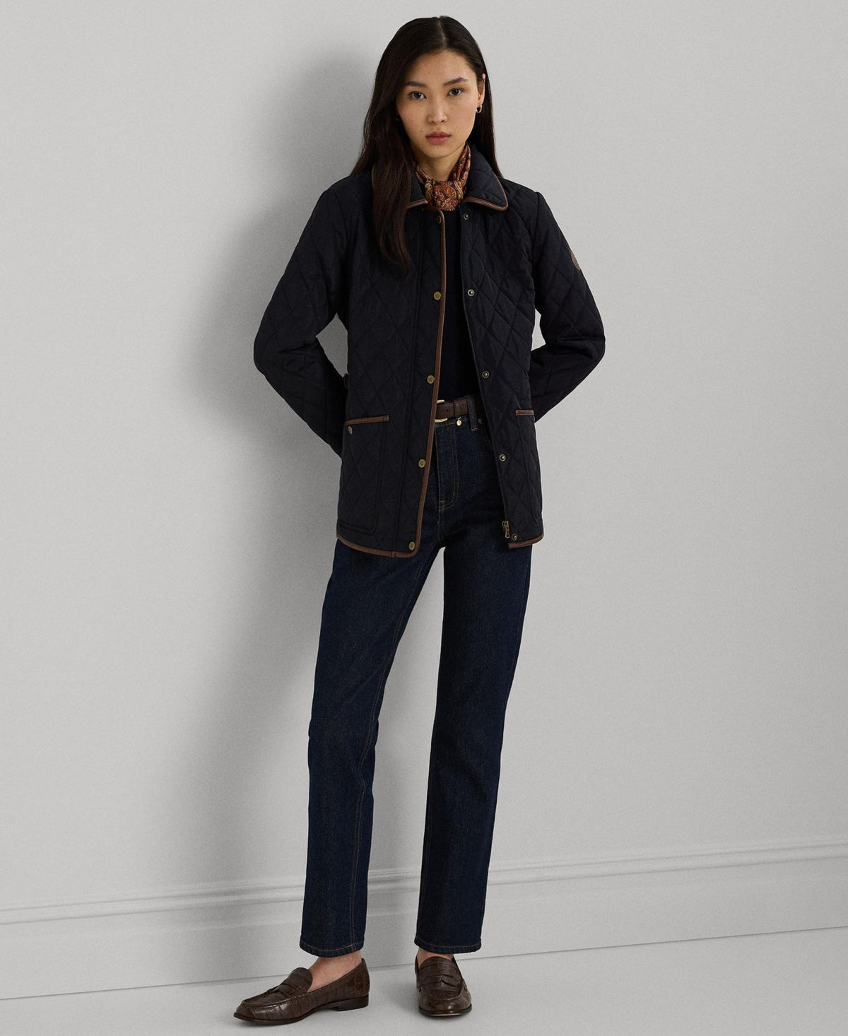 Ralph Lauren Women's Quilted Velboa-Lined Jacket - Dark Navy