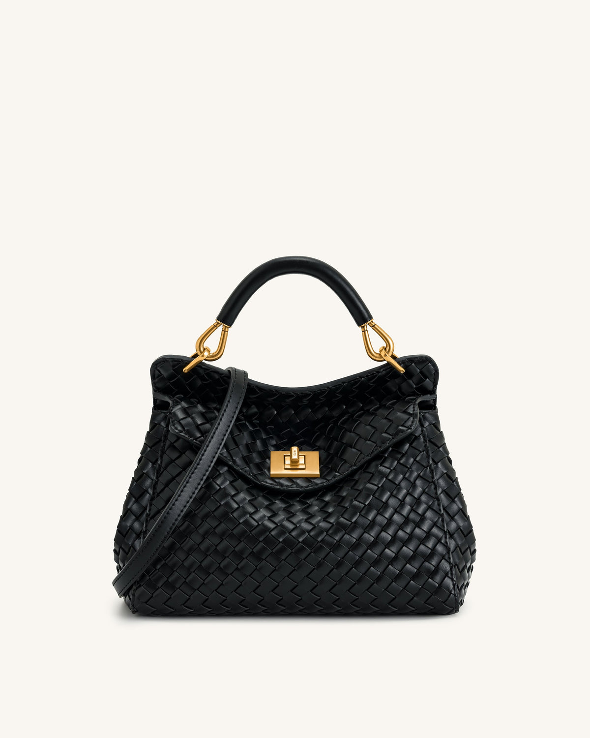 JW PEI Lucia Classic Top Handle Bag - Woven - Black