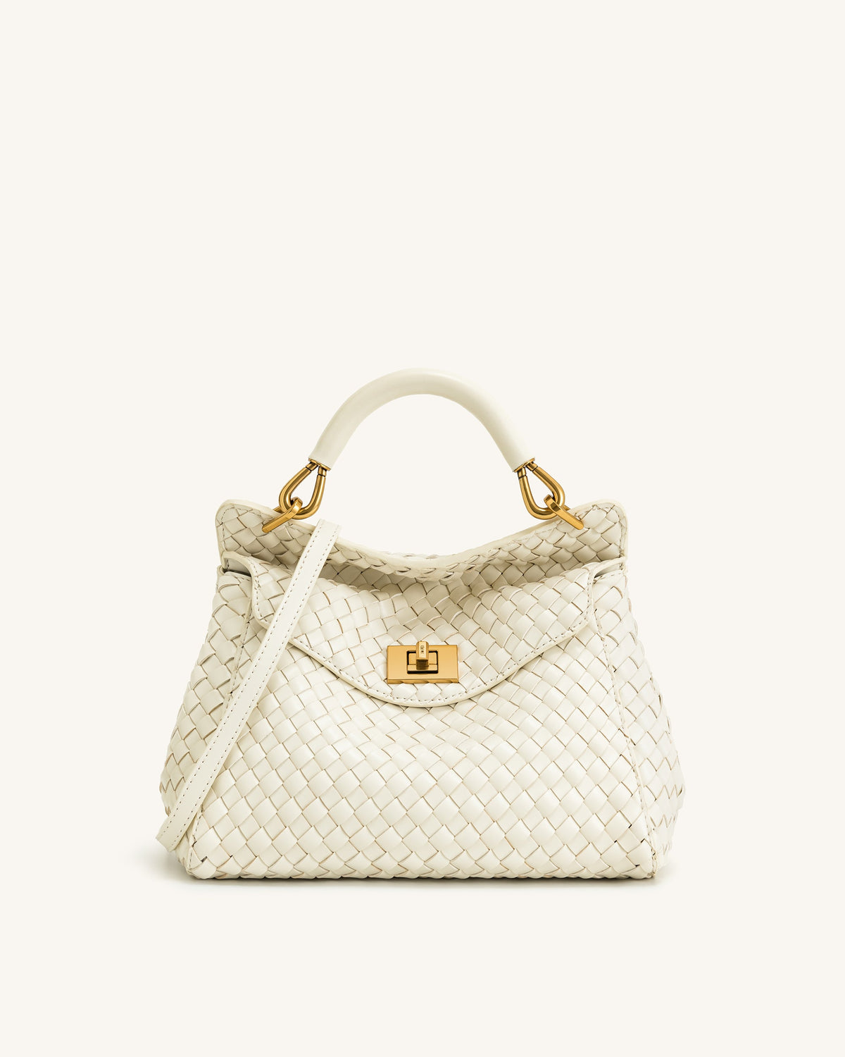JW PEI Lucia Classic Top Handle Bag - Woven - White