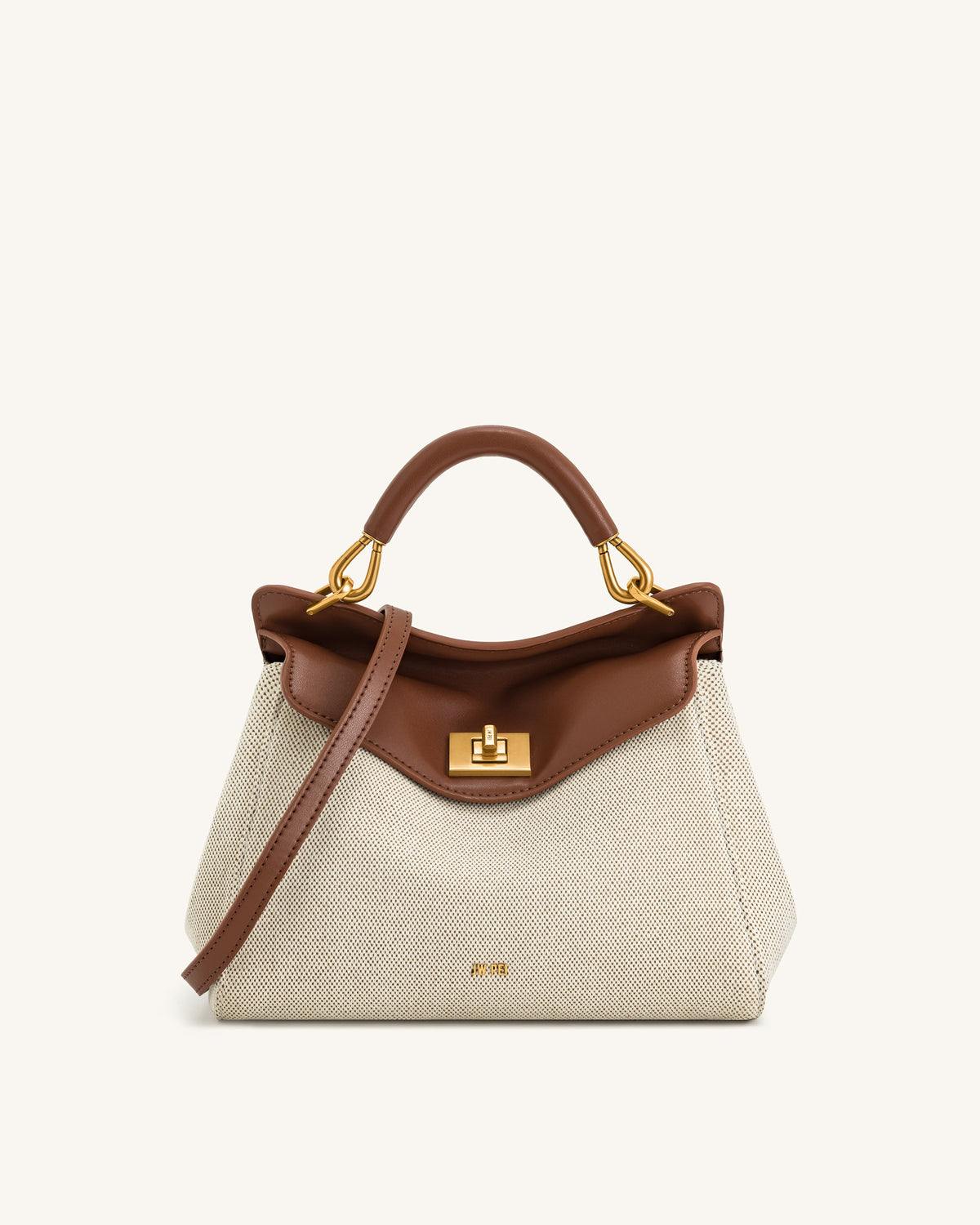 JW PEI Lucia Classic Top Handle Bag - Brown Canvas