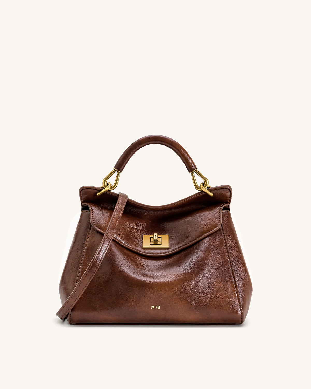 JW PEI Lucia Classic Top Handle Bag - Coffee Brown