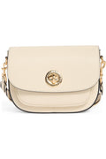 Signet Turnlock Leather Saddle Bag - Marshmallow