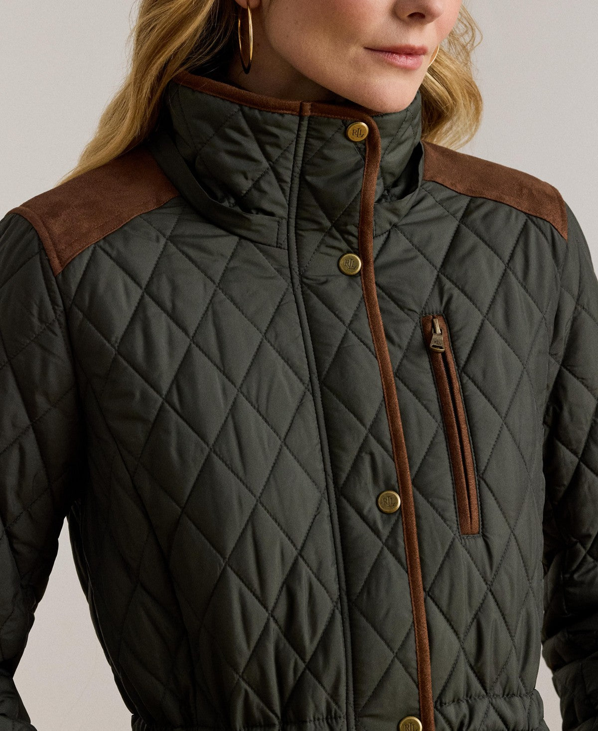 Ralph Lauren Women's Hooded Anorak Quilted Coat - Litchfield Loden