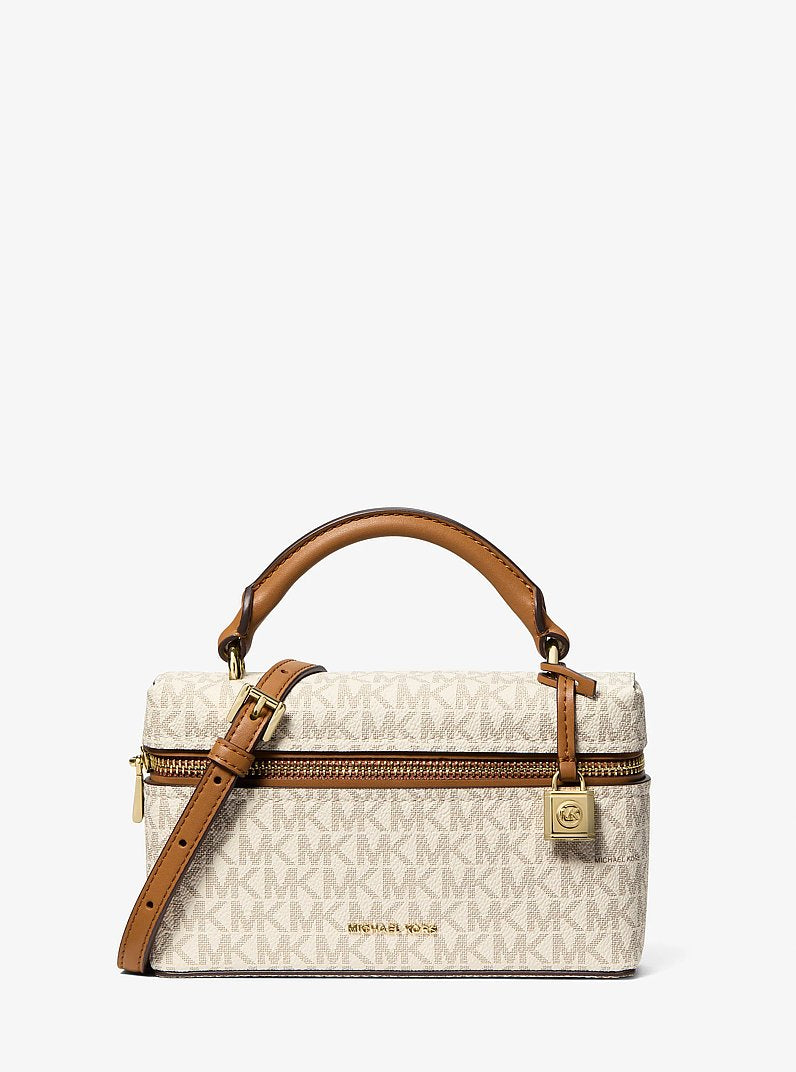 Jana Extra-Small Convertible Crossbody Bag - Signature Logo / Vanilla/Acorn