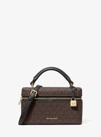 Jana Extra-Small Convertible Crossbody Bag - Signature Logo / Brown/Blk