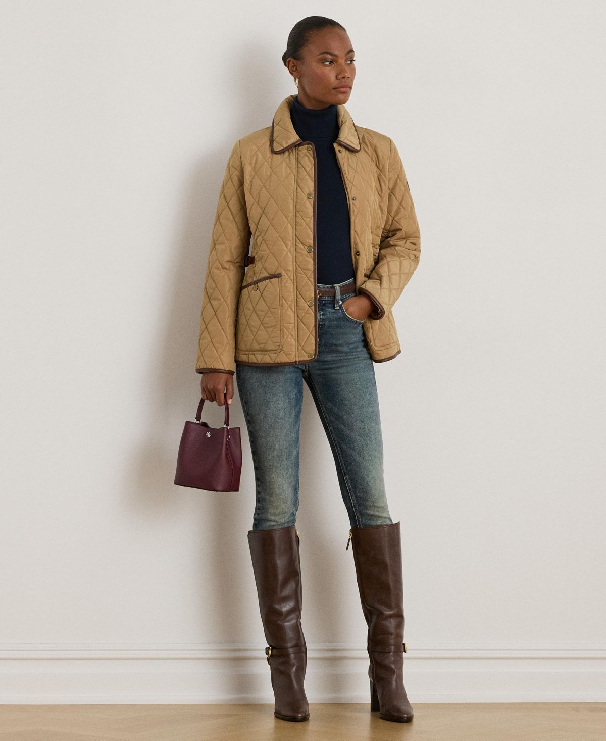 Ralph Lauren Women's Quilted Velboa-Lined Jacket - Classic Camel