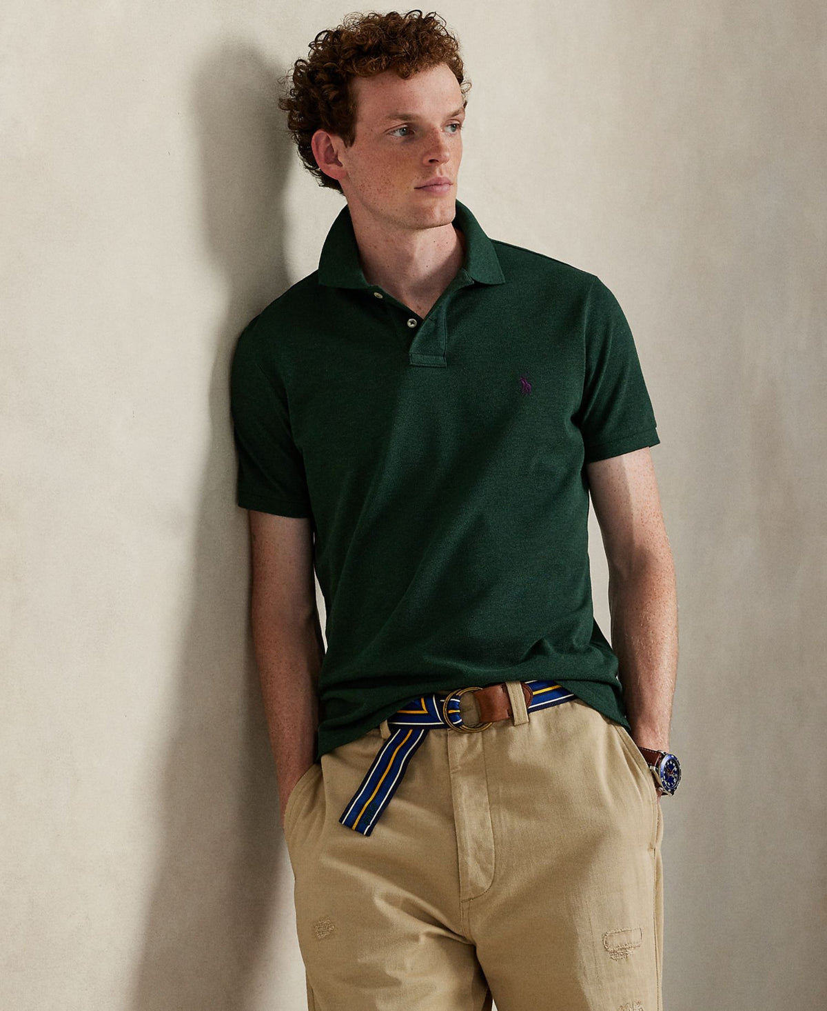 Ralph Lauren Men's Classic-Fit Cotton Polo Shirt - Scotch Pine Heather
