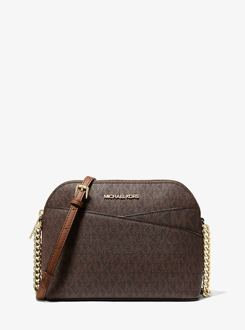 Michael Kors Jet Set Travel Medium Logo Dome Crossbody Bag - Brown