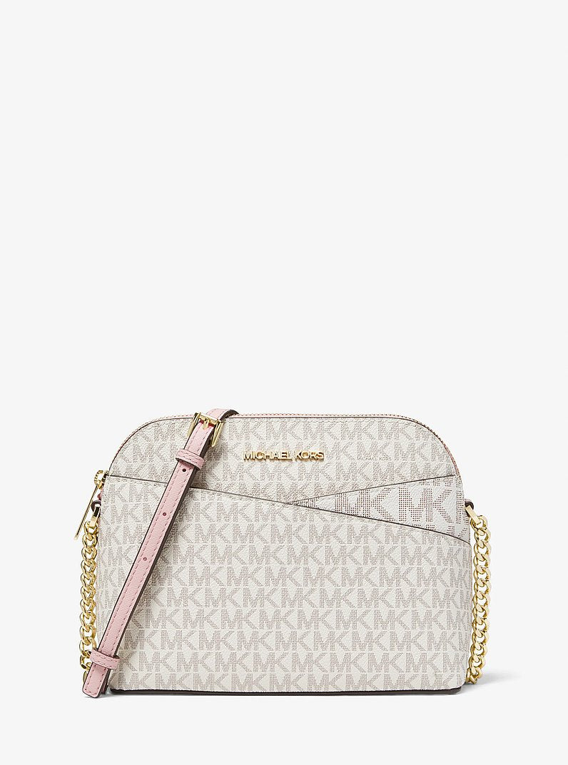 Jet Set Travel Medium Logo Dome Crossbody Bag - Powder Blush Multi
