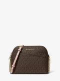 Michael Kors Jet Set Travel Medium Logo Dome Crossbody Bag - Powder Blush