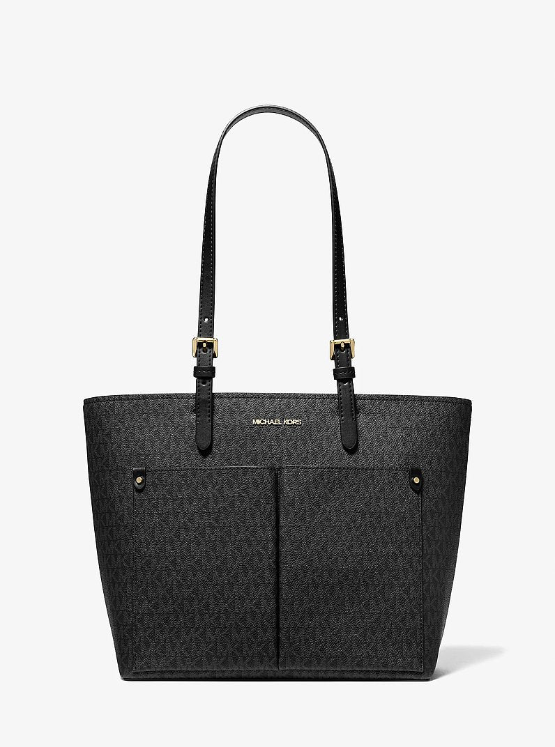 Michael Kors Jet Set Medium Logo Pocket Tote Bag - Black