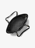 Jet Set Medium Logo Pocket Tote Bag - Black 2