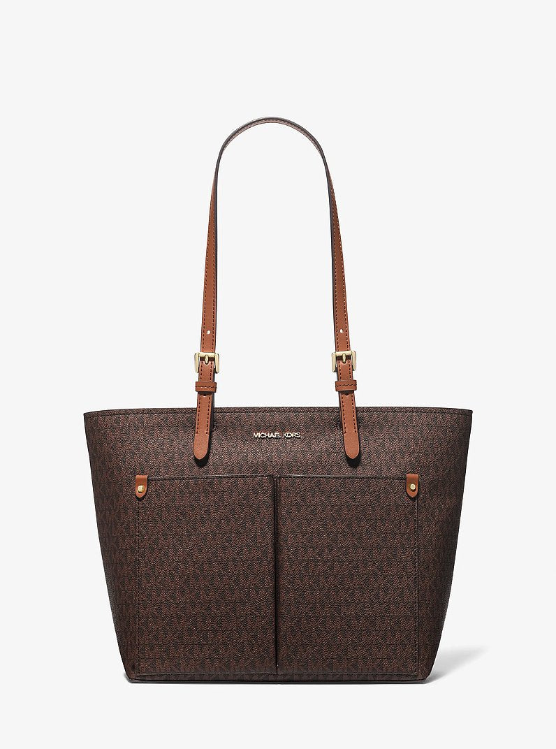 Michael Kors Jet Set Medium Logo Pocket Tote Bag - Brown