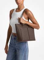 Jet Set Medium Logo Pocket Tote Bag - Brown 3
