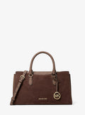 Arden Medium Top-Zip Satchel - Signature Logo / Nutmeg