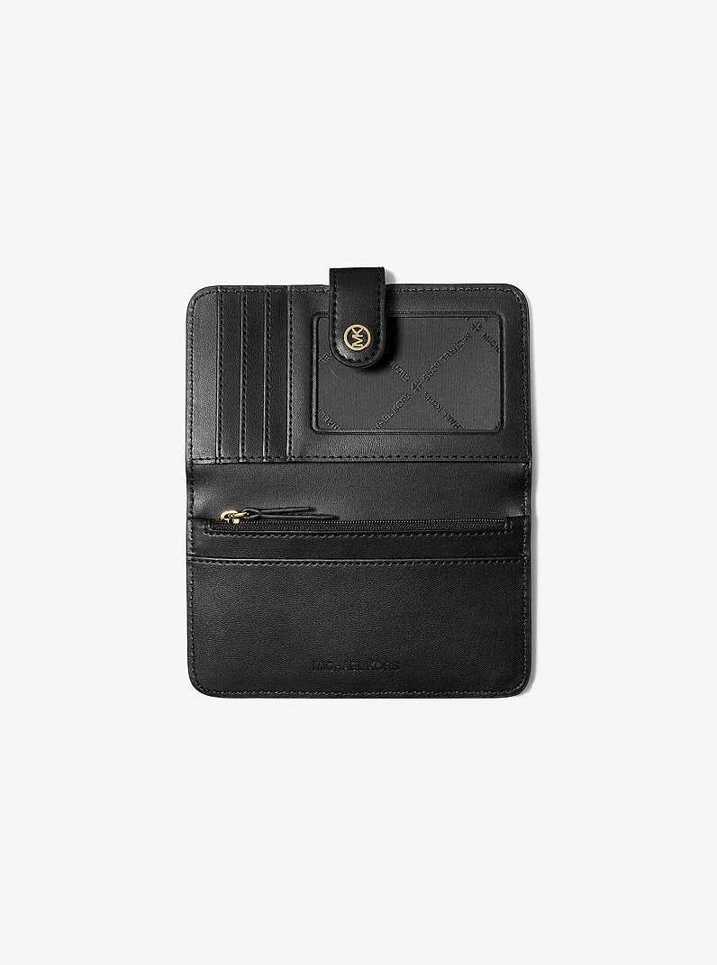 Michael Kors Jet Set Travel Medium Pebbled Leather Billfold Wallet
